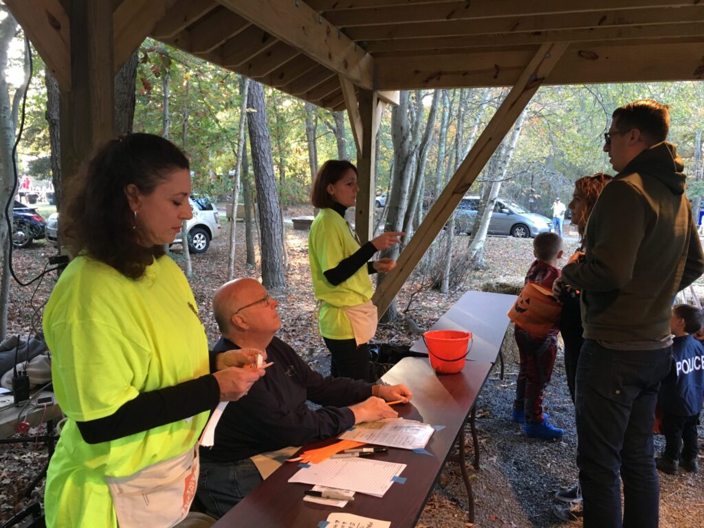 Checking in at our ticket booth