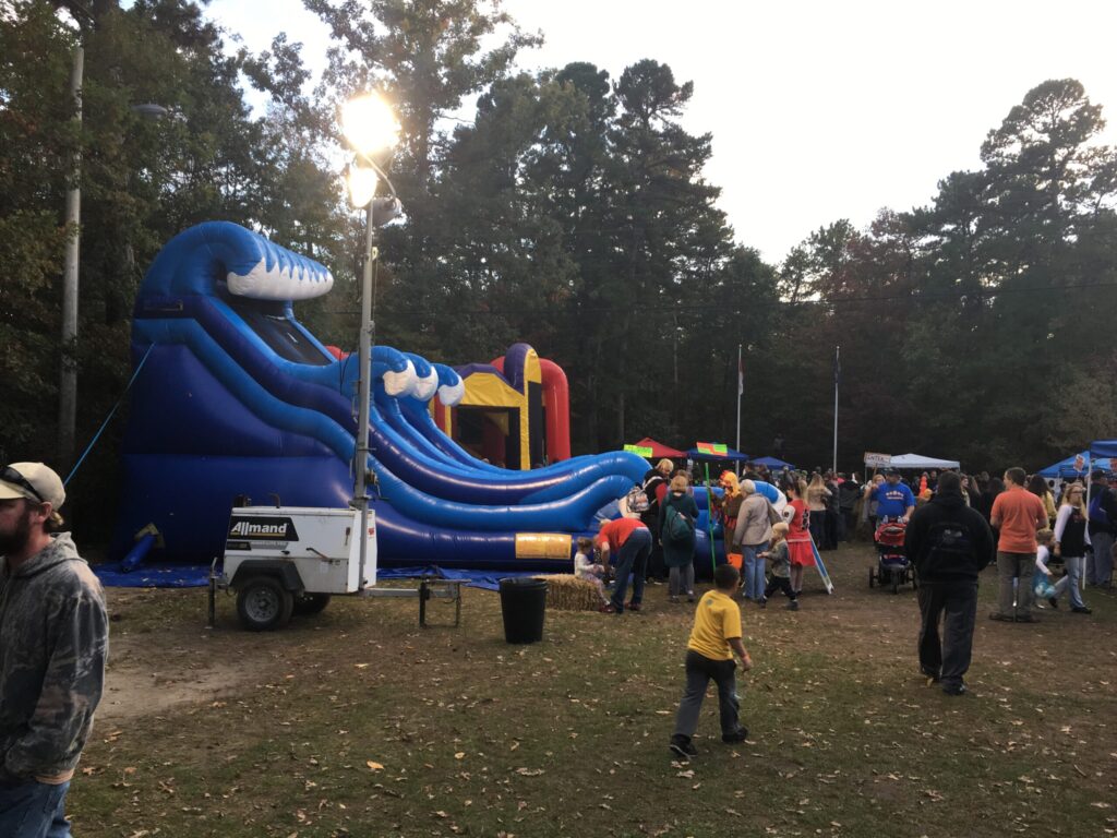 Kids fun with inflatable slide and bounce house